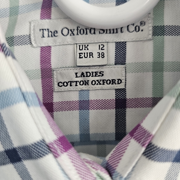 The Oxford Shirt Co. Preppy Multicolor Plaid Button Down Shirt for Women Size 8 - Picture 2 of 5